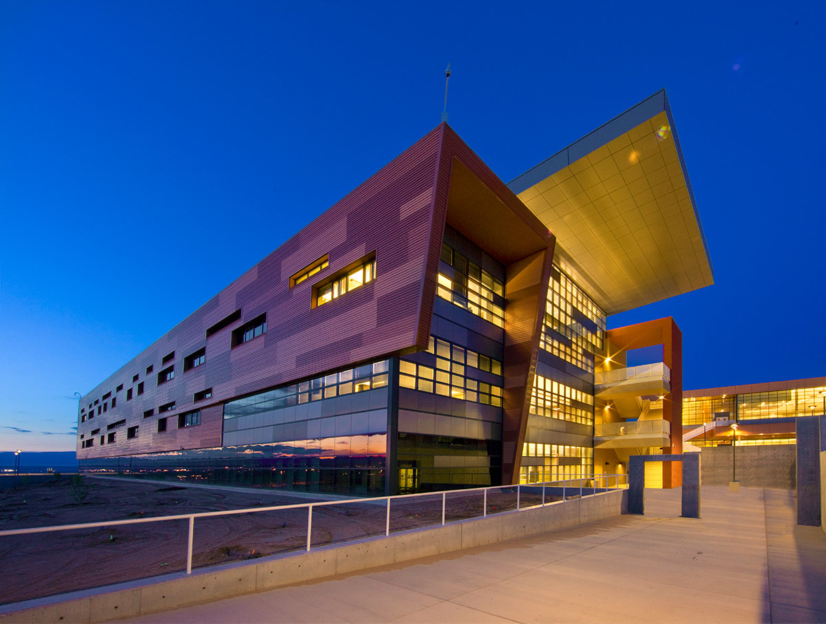 Architectural dusk view of Atrisco Academy High School - Albuquerque, NM